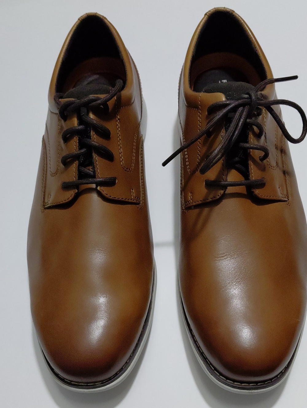 ROCKPORT  Men’s  Garett Plaintoe  Brown Leather Lace-Up Oxford Shoes Size 10.5W